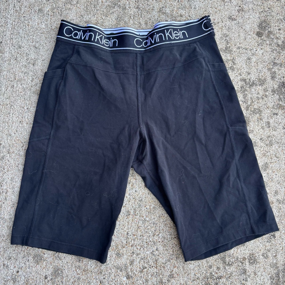 Calvin Klein Black Performance Biker Shorts w/ Pockets